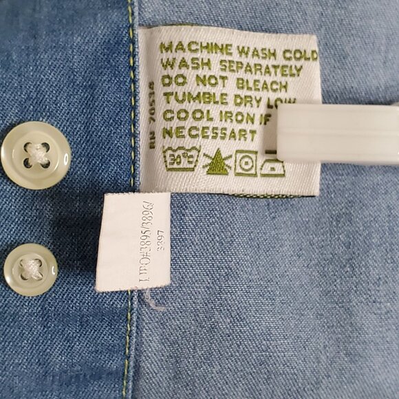 Orvis Mens L Shirt Denim Button Up Lightweight Work Barn Chore Shacket Outdoors - Picture 5 of 10